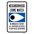 Amistad 12 x 18 in. Aluminum Sign - Neighborhood Crime Watch Eye Sign AM2160649